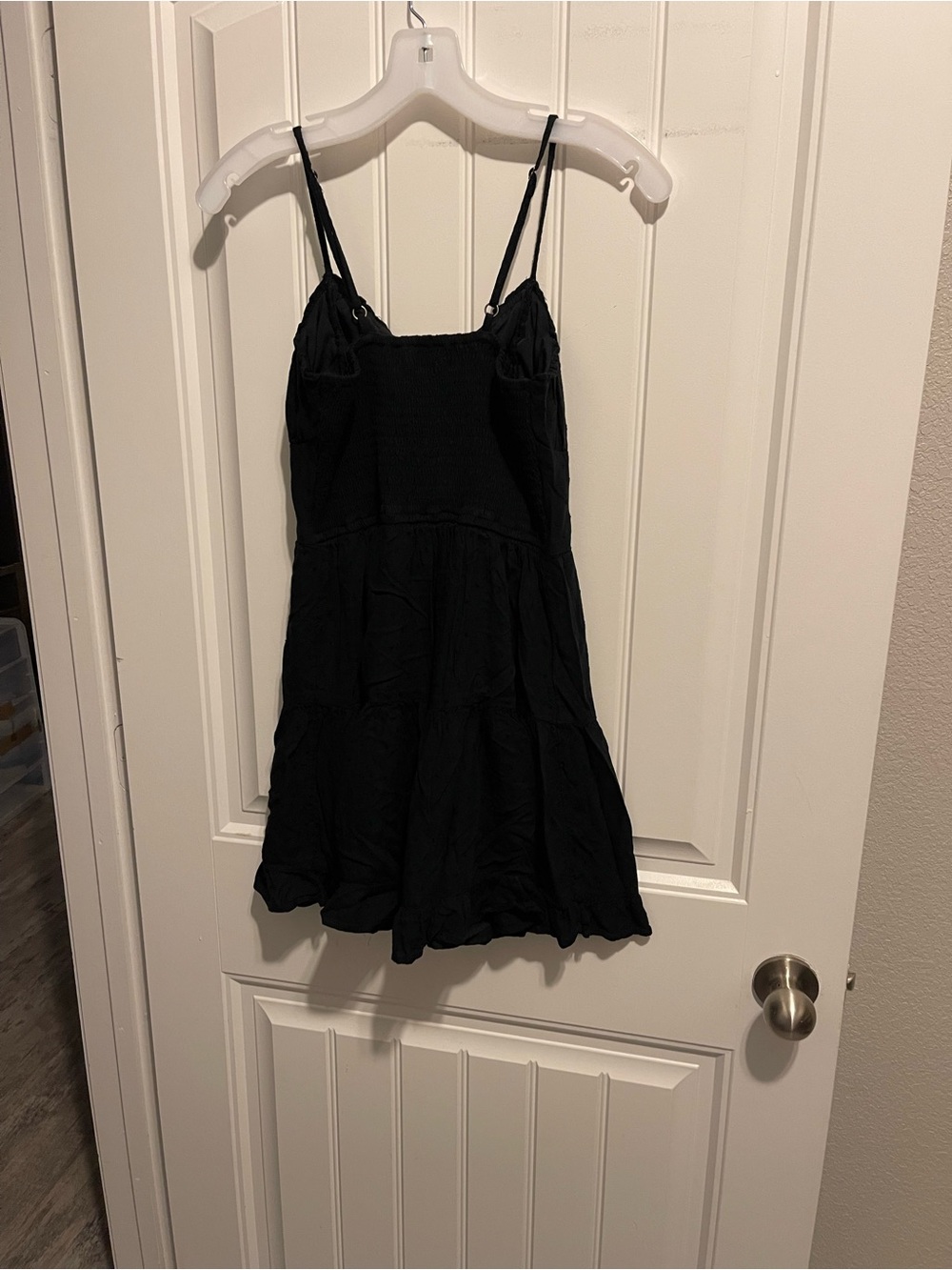 Hollister Black Smocked Spaghetti-Strap Mini Dress
